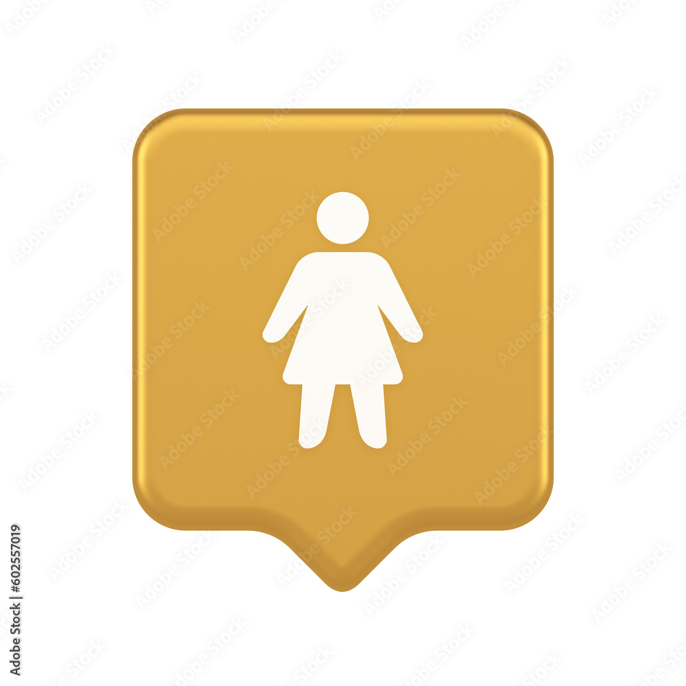 Woman silhouette staff member unrecognizable person button user profile interface 3d speech bubble icon Woman silhouette staff member unrecognizable person button user profile interface 3d speech bubble icon