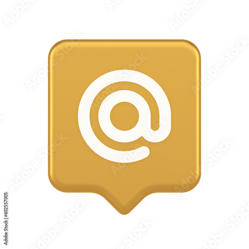 Free Download Email address digital symbol button internet chatting cyberspace communication 3d speech bubble icon - GFXLoad