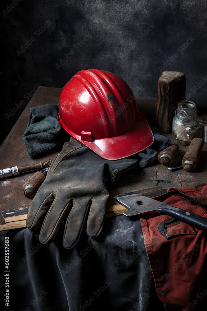 Fototapeta premium worker with helmet