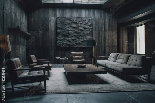 Wide Angle of a Modern  Luxurious Living Room Showcasing Boho-Scandinavian and Japandi Design.