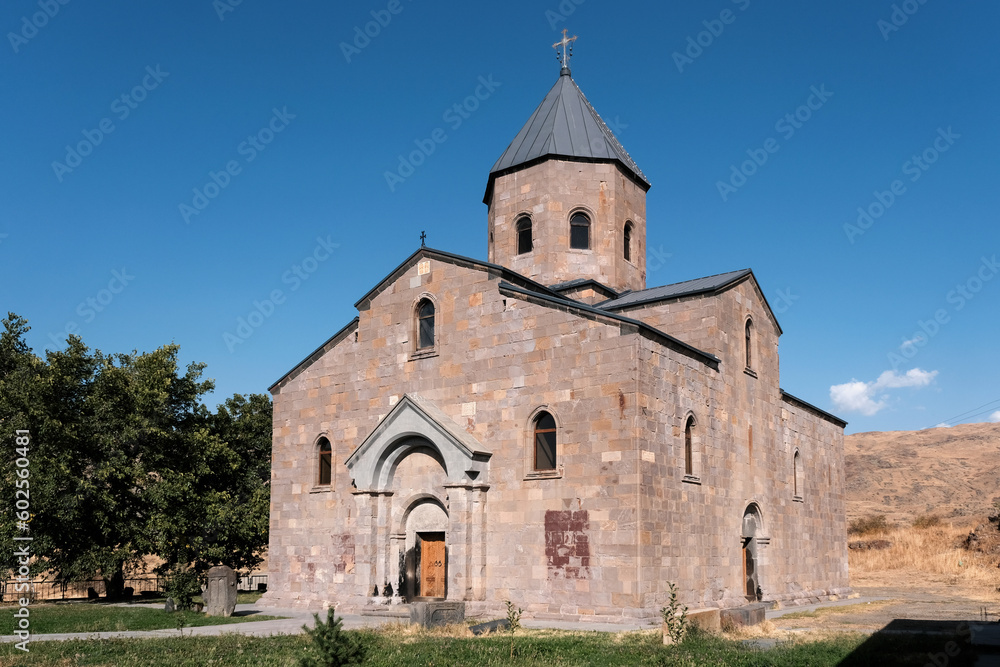 Church of Surb Khach Monastery on sunny autumn day. Arkaz, Vayots Dzor Province, Armenia.