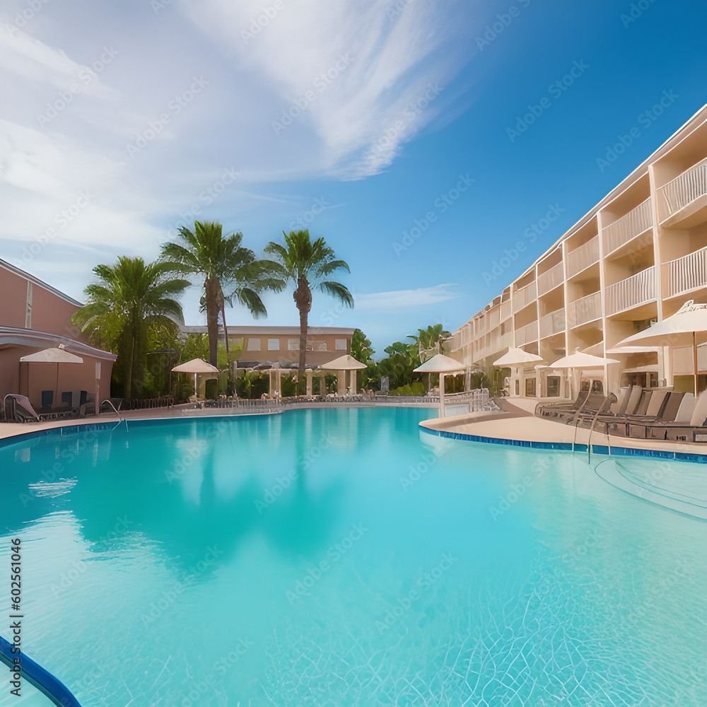 swimming pool in hotel resort