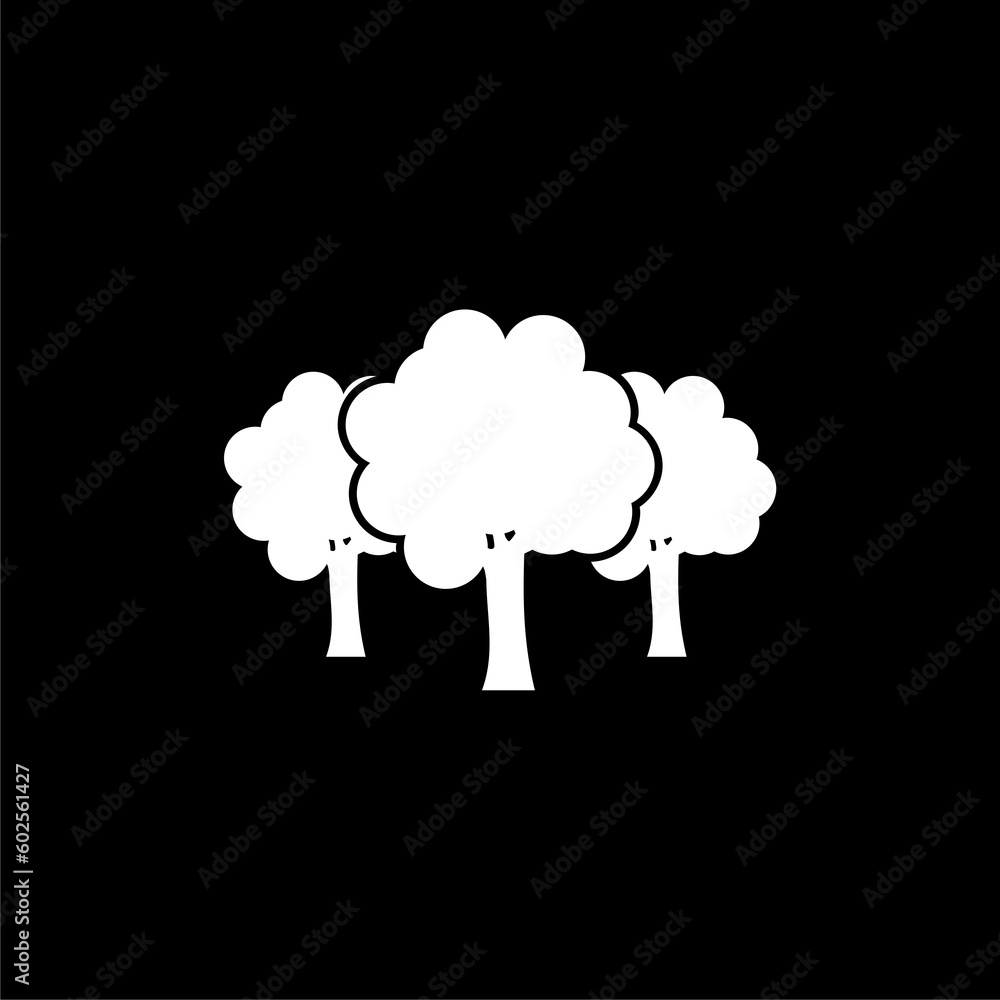 Tree icon isolated on black background Tree icon isolated on black background