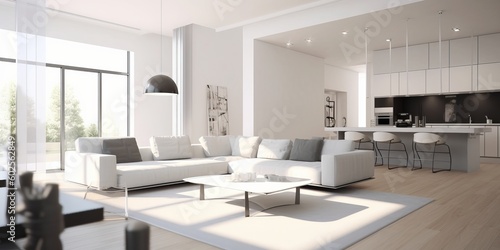 Chic Modern Living Room Interior AI Generated Generative AI © ArquitecAi