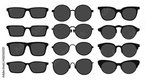A set of glasses isolated on white background. Vector illustration.