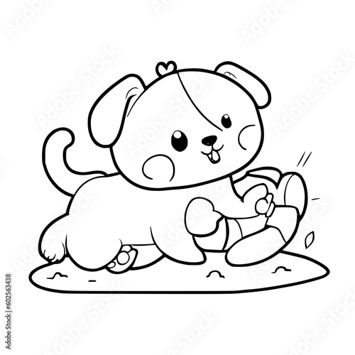 Puppy coloring pages  Dog coloring pages  Coloring page for Kids Children stock vector 