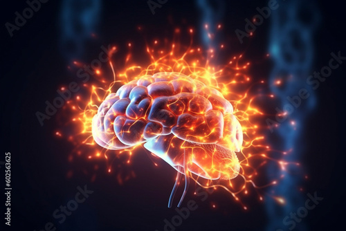Hyper-Detailed Brain Activity - Generative Ai photo