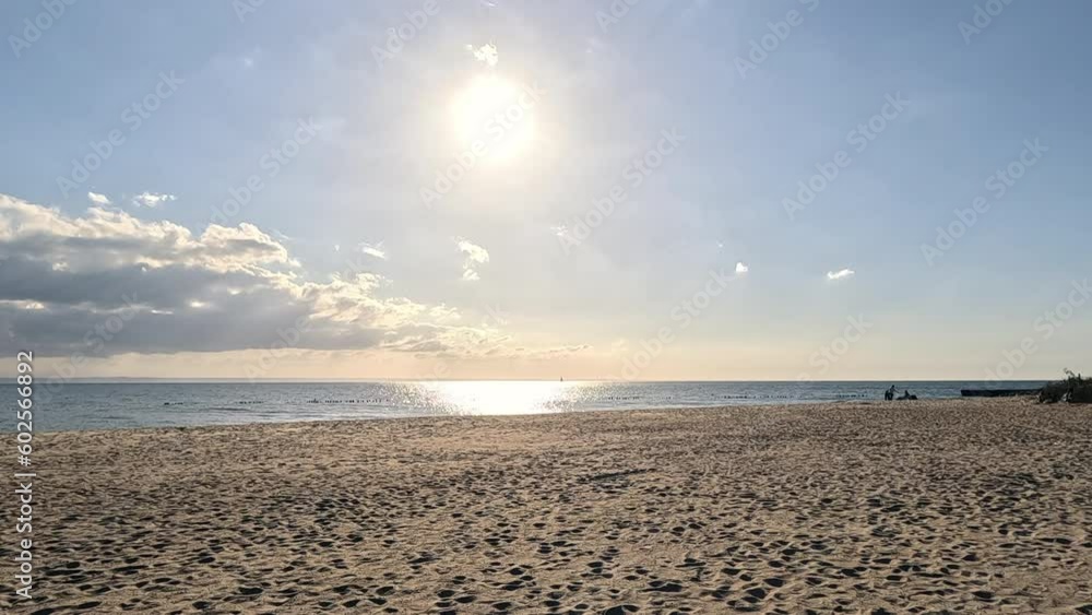 Beautiful view of the sea in the afternoon. Time to relax by the sea with the setting sun. Beautiful view of the sea in the afternoon. Time to relax by the sea with the setting sun.