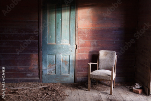 Old chair in abandoned house