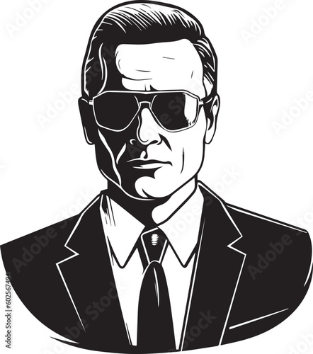 Men in business suits and sunglasses, Vector illustration, SVG