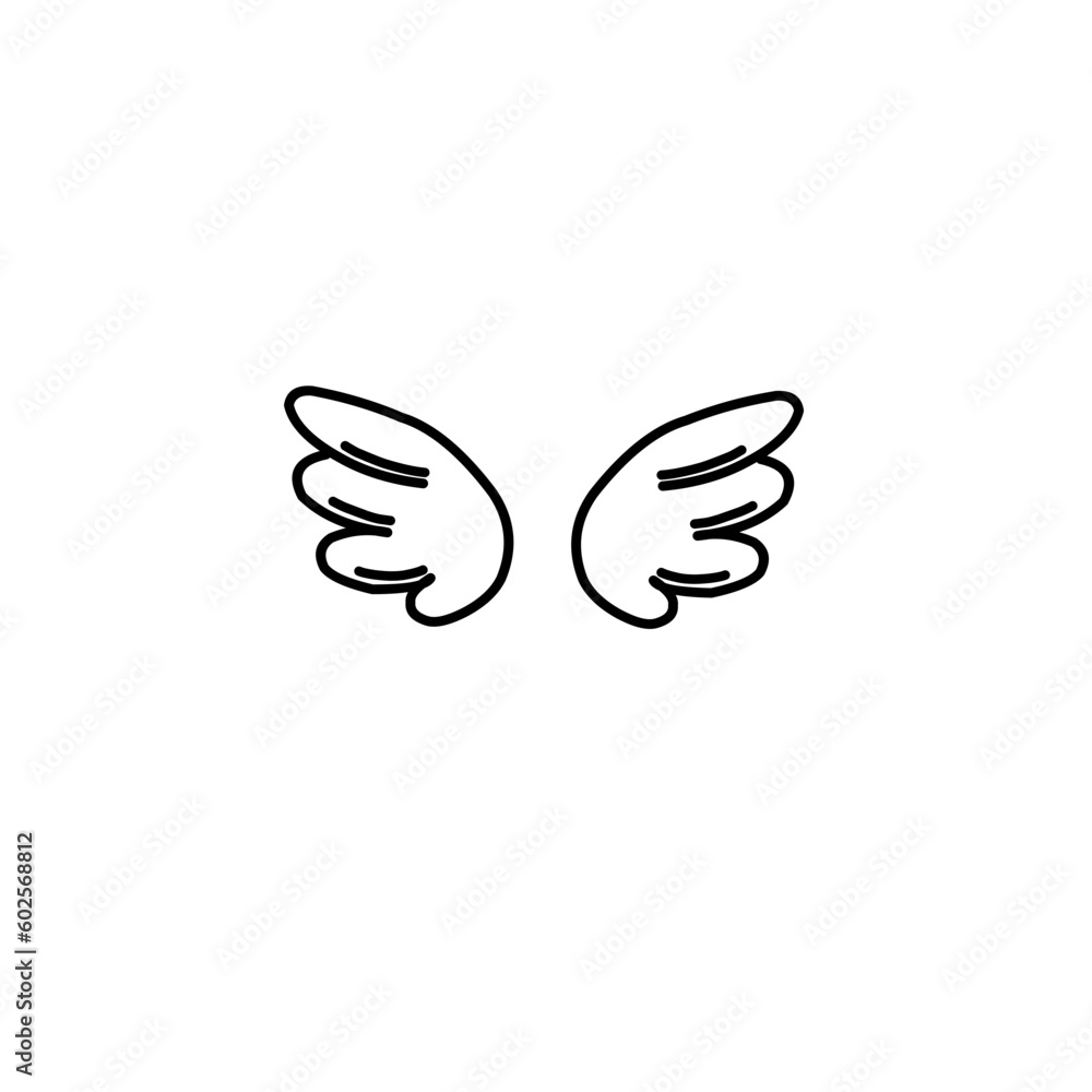 Wings Hand Drawn vector Wings Hand Drawn vector