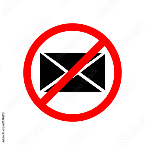 no spam icon, no mail vector sign illustration on white background..eps