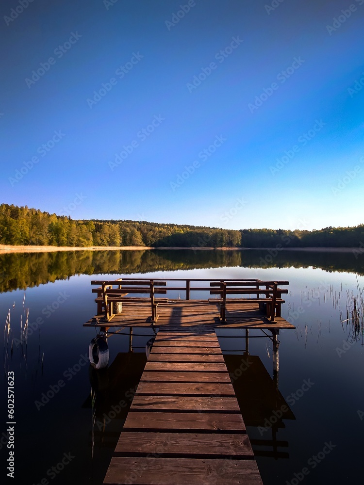 pier on the lake. Warmia, Polska