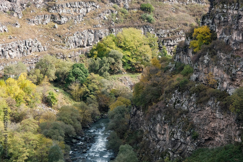 Dzoraget canyon on sunny autumn day. Lori Province, Armenia.
