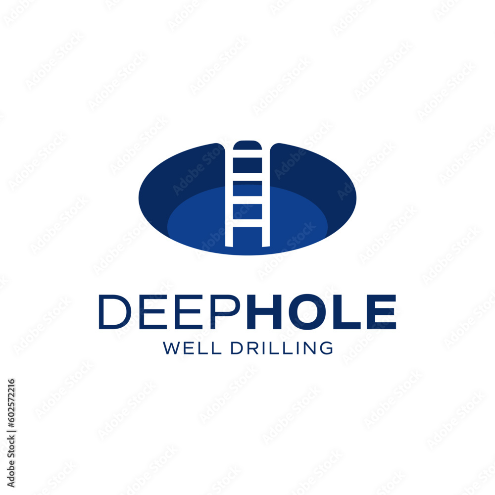 Unique logo combination of ladder and hole. It is suitable for use as a culvert contractor logo.