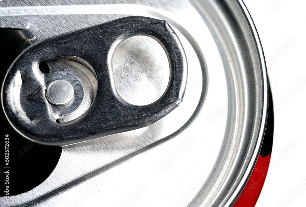 extreme closeup aluminum tin can white background extreme closeup aluminum tin can white background