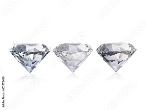 Large Clear Diamond on white background