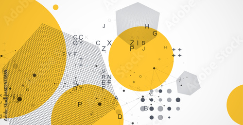 Modern science abstract background. Cube illustration. Vector.