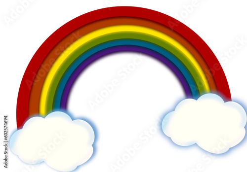 Rainbow With Two Cloud