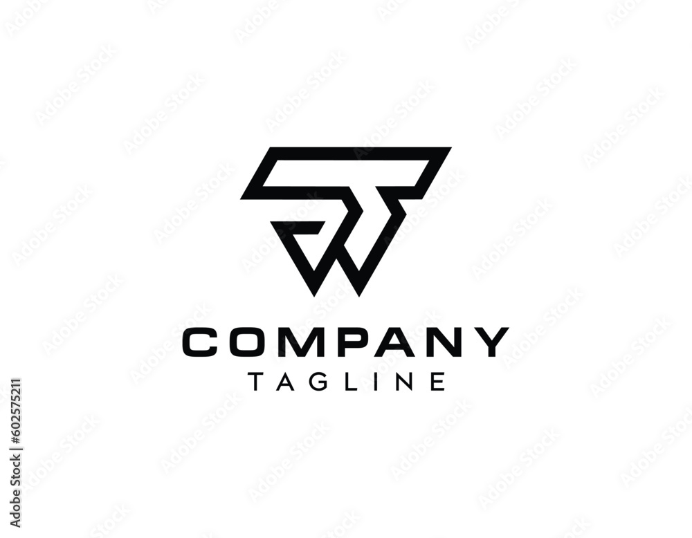 Abstract Minimalist Letter TW, WT, T or W Logo Design, TW logo design, TW Vector icon logo. Abstract Minimalist Letter TW, WT, T or W Logo Design, TW logo design, TW Vector icon logo.