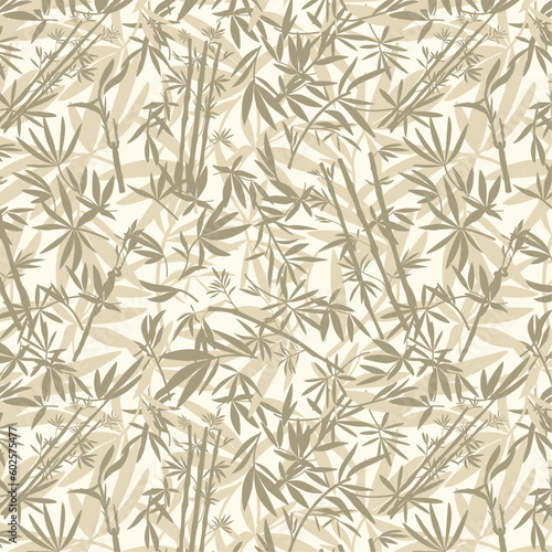 seamless bamboo pattern, plant pattern, leaves and branches, nature pattern, vector 