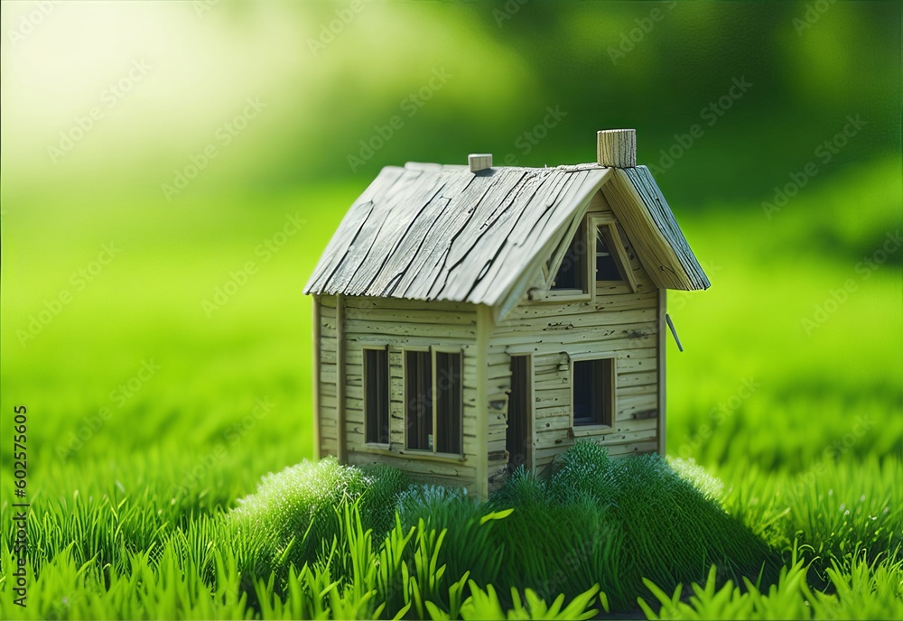 Discover the Charm of Sustainable Miniature Wooden Houses amidst Lush Spring Greenery. Discover the Charm of Sustainable Miniature Wooden Houses amidst Lush Spring Greenery.