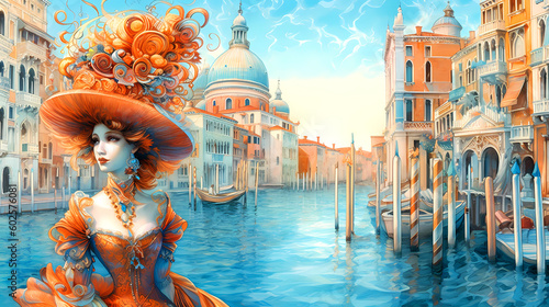 Foto Illustration of the beautiful city of Venice
