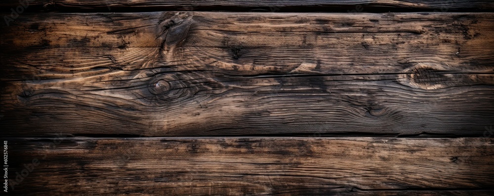 Wide banner with copy space, texture of old boards detailed brushed oak wood as background with artistic design. AI generative Wide banner with copy space, texture of old boards detailed brushed oak wood as background with artistic design. AI generative