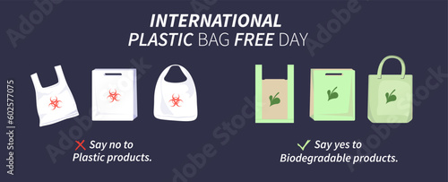 International plastic bag free day. plastic pollution. chemical polythene. natural polymers. eco friendly bags. environment friendly bags. ethylene, thermoplastic products. natural crystalline product