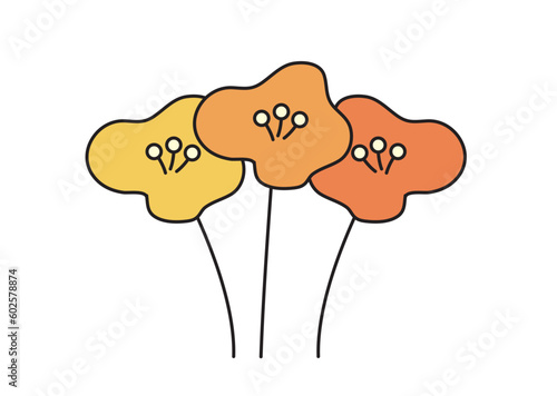 黄色系のお花のイラスト