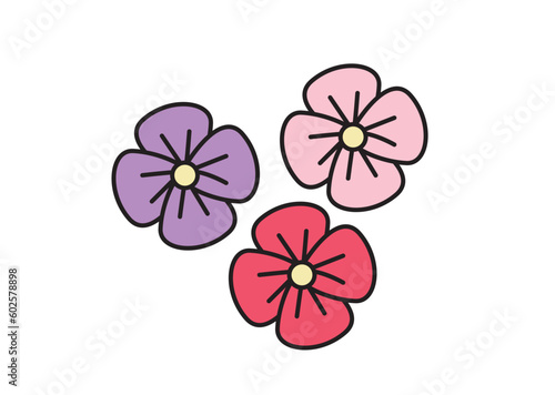 パンジー風のお花のイラスト