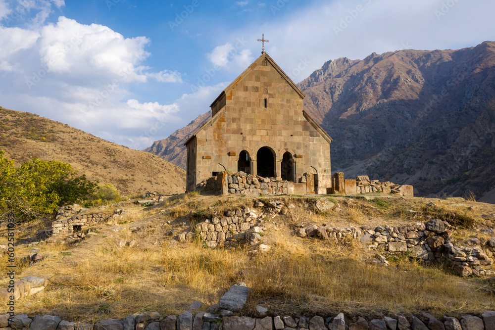 Zorats Church on sunny autumn day. Yeghegis, Vayots Dzor Province, Armenia.