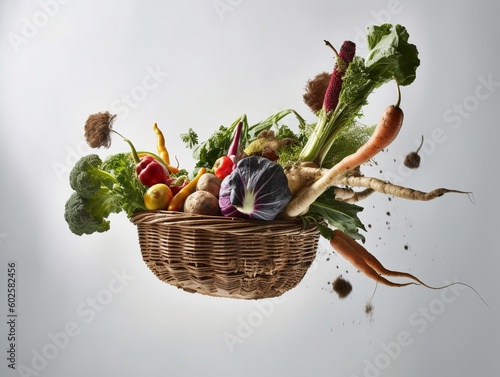 basket with vegetables