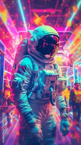 Astronaut in nightclub Generative AI © Dzmitry