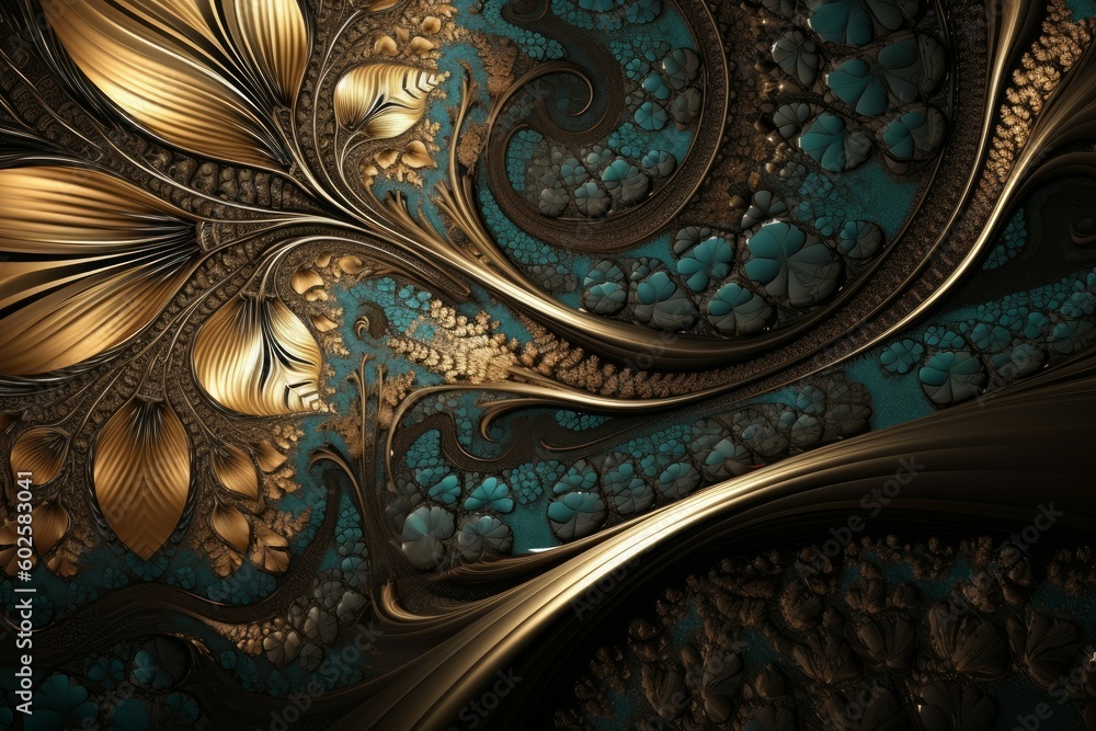 Abstract golden leaves. Generate Ai Abstract golden leaves. Generate Ai