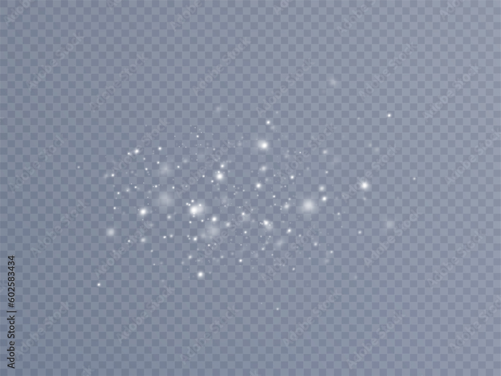 Light effect with glitter particles.Christmas dust.White sparks shine with special light. Light effect with glitter particles.Christmas dust.White sparks shine with special light.