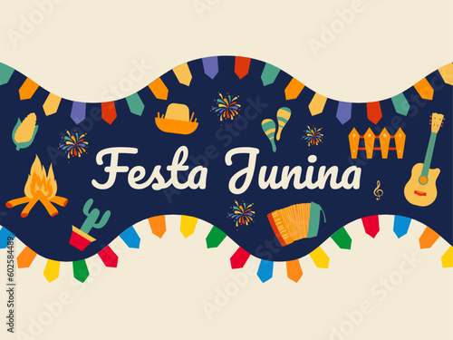 Festa Junina brazilian traditional festival celebration wallpaper,background, banner, poster and header design.