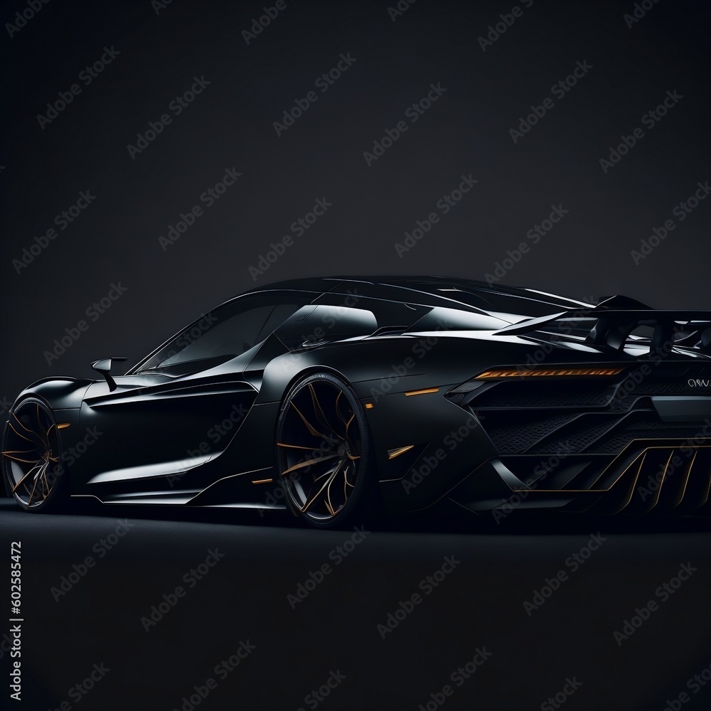 car on black background