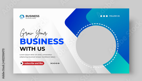 Creative business YouTube video thumbnail or social media web banner and corporate YouTube thumbnail design template	