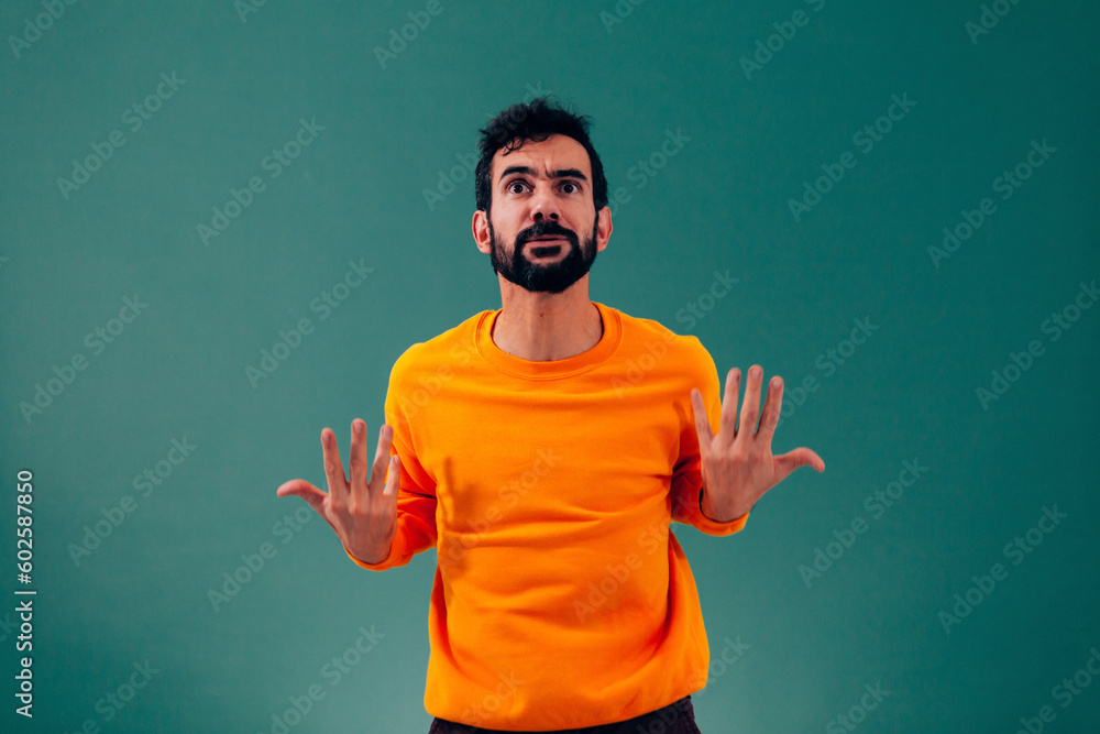 actor in acting against green key background