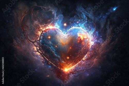 Space Nebula Heart © Svitlana