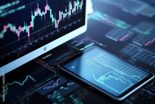 Stock investment K-line chart, investment concept