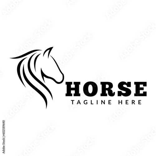 horse head logo icon vector illustration