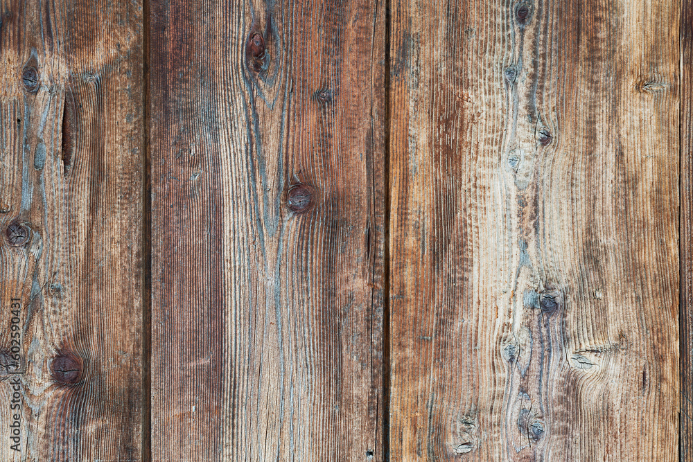 Naklejka premium Wooden background. Old rustic rough wood. Old house wall. Vintage backdrop. Wood planks. Wooden texture background. Old surface