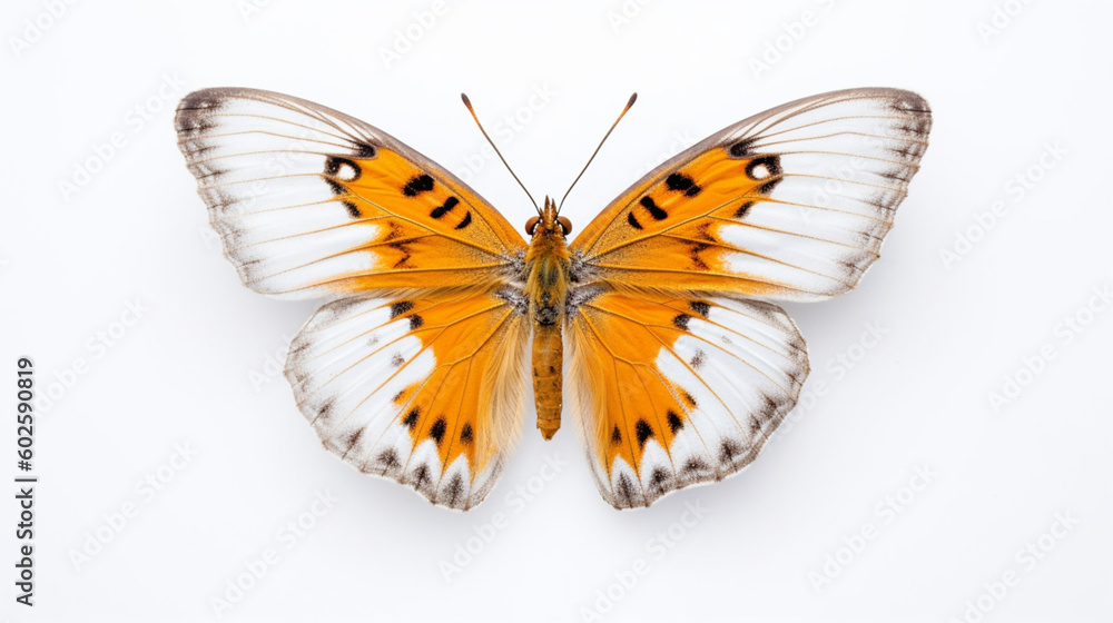 Obraz premium A yellow butterfly on white