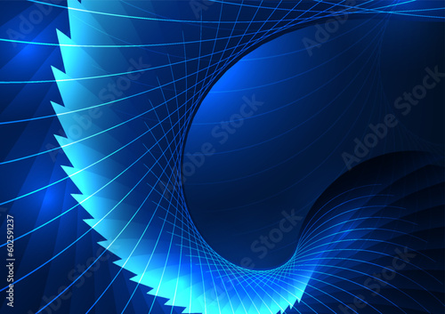 Technology abstract background Smart technology communication signal that can go far around the world for business expansion. Overlapping gradient curves accentuate the blue tones.