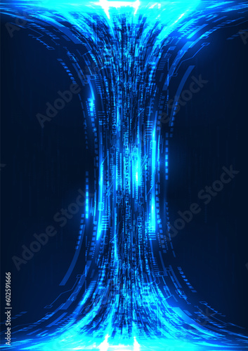 Technology background data Shows the transmission of large amounts of data through an efficient network system to send data to the receiver anytime and quickly. Technology that people widely use
