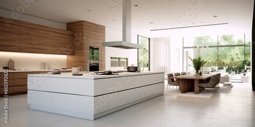 Sleek Modern Kitchen Interior Design AI Generated Generative AI © ArquitecAi