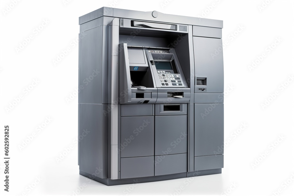atm isolated on white background. Generated by AI atm isolated on white background. Generated by AI