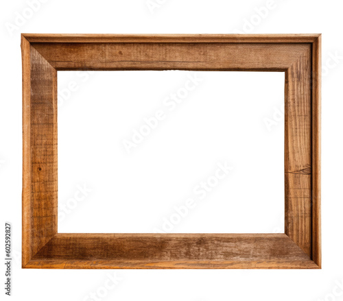 PNG natural wooden photo frame or Wood frame. generative ai 